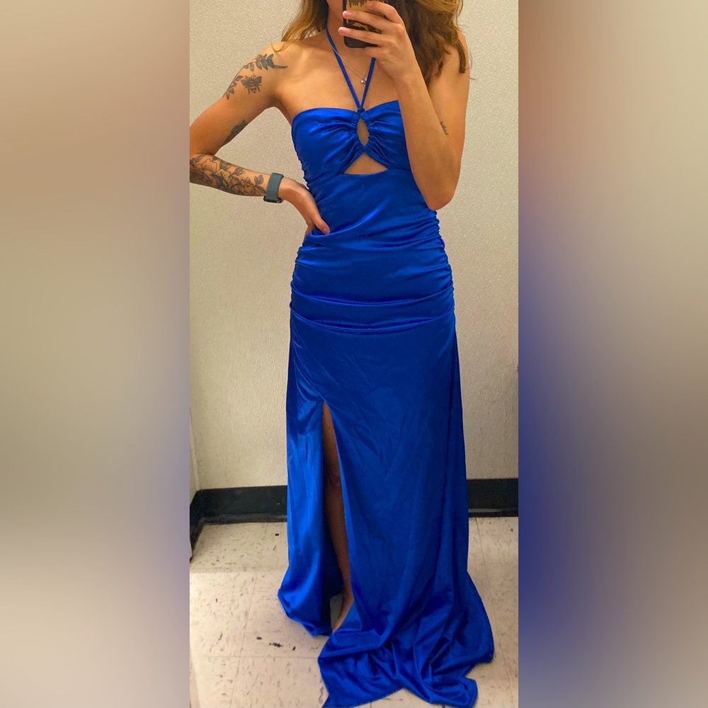 B. Darlin satin prom dress